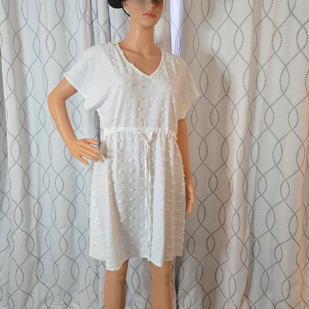 White Textured Dress